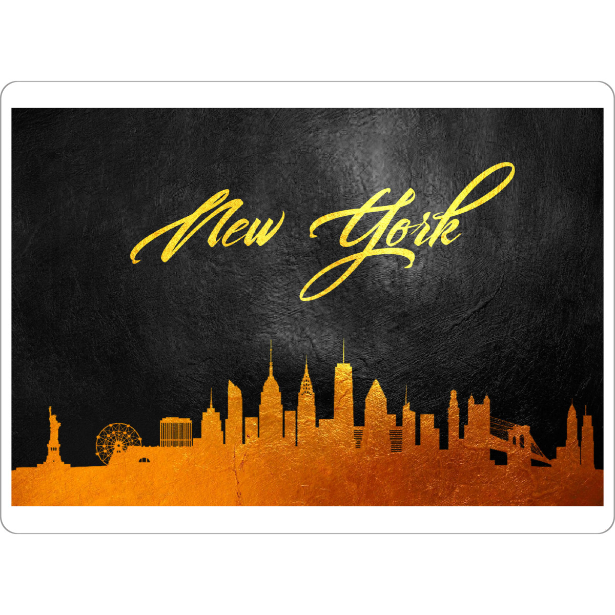Tischset "New York City Gold Skyline" artboxONE - Städte / New York,Reise - New york city,Skyline,Amerika,America,Stadt,City,Reise,Travel
