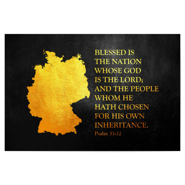 Poster 30x20 cm "Germany Gold Map with Bible Verse" artboxONE - Reise / Länder