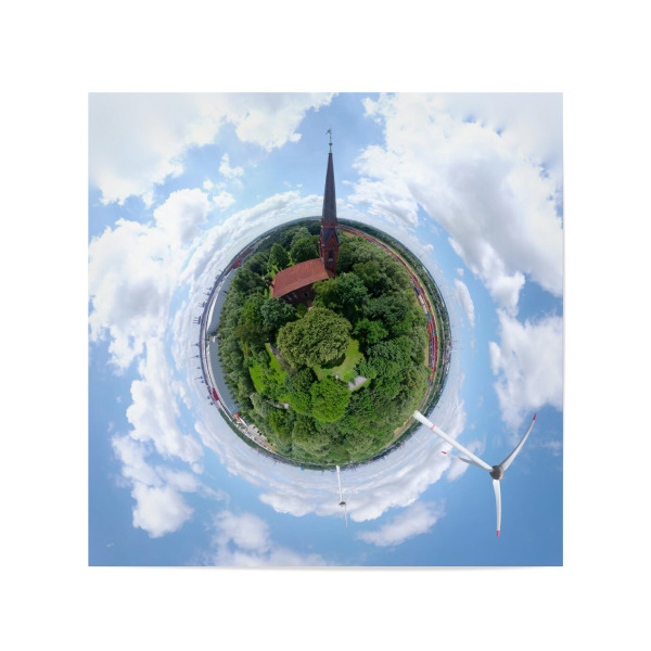 Poster 20x20 cm "HH-Altenwerder, St.Gertrud, N high" artboxONE - Städte,Städte / Hamburg,Reise,Architektur,Reise / Länder