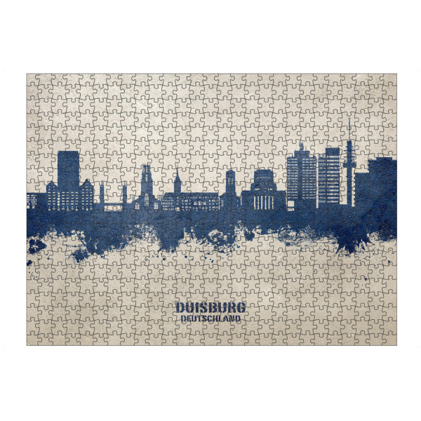 Puzzle Ravensburger "Duisburg Skyline PaintBlue" artboxONE - Städte