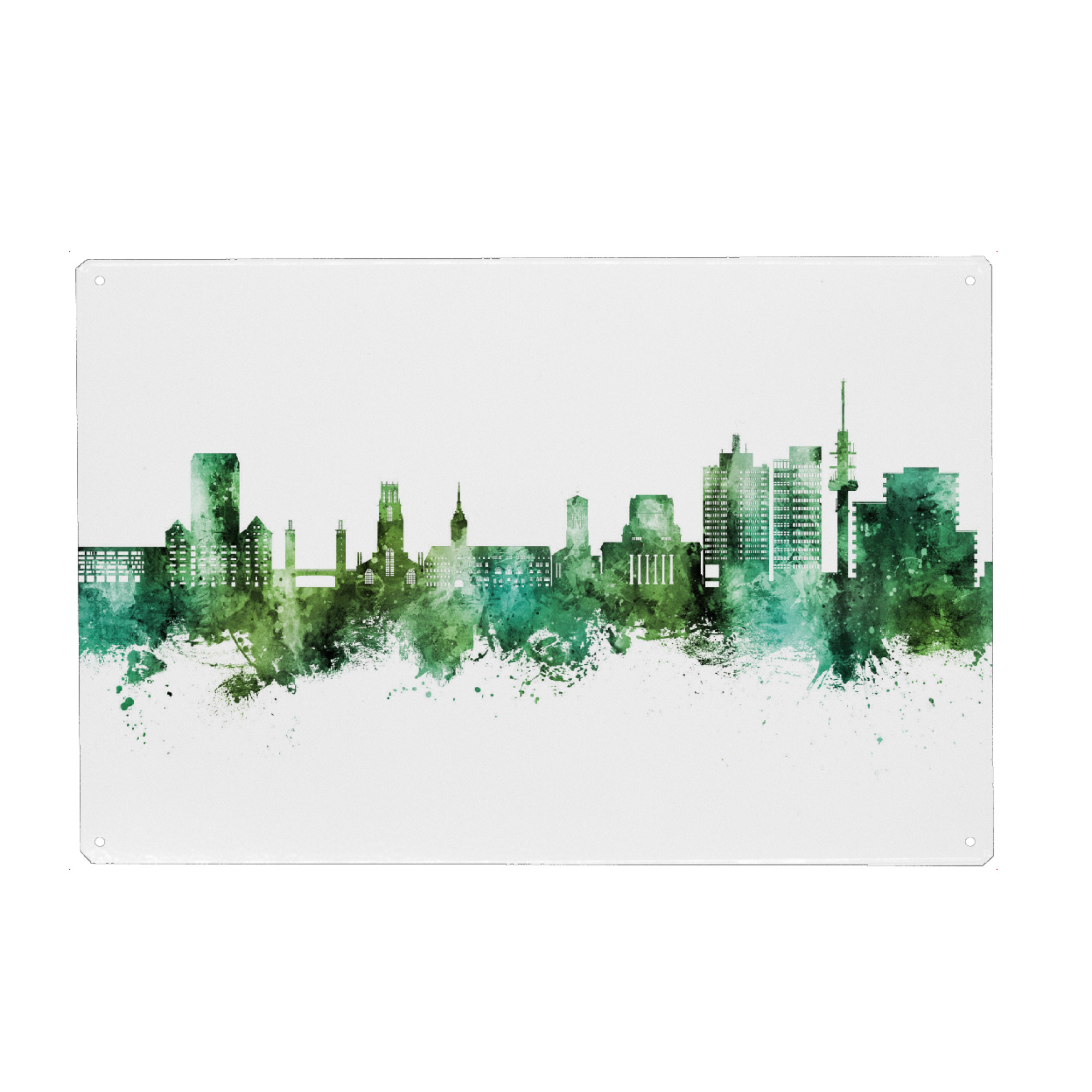 Metall Poster "Duisburg Germany Skyline Green" artboxONE - Städte