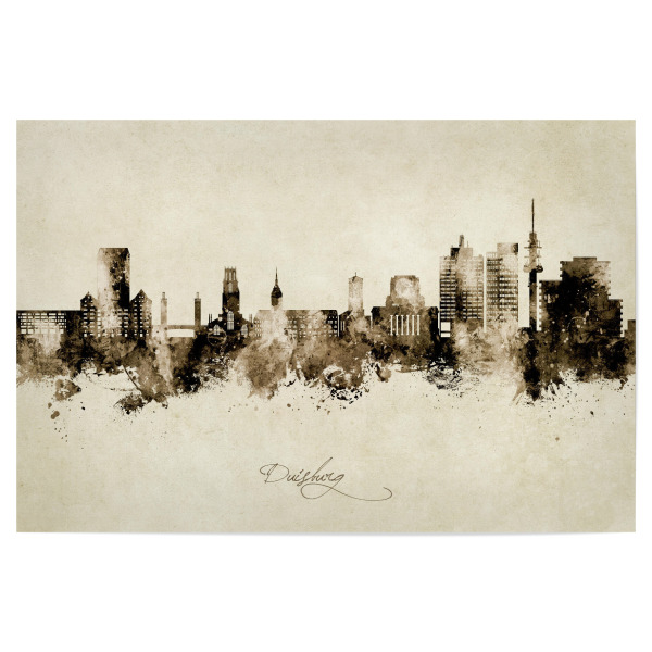 Poster 30x20 cm "Duisburg Germany Skyline Sepia" artboxONE - Städte