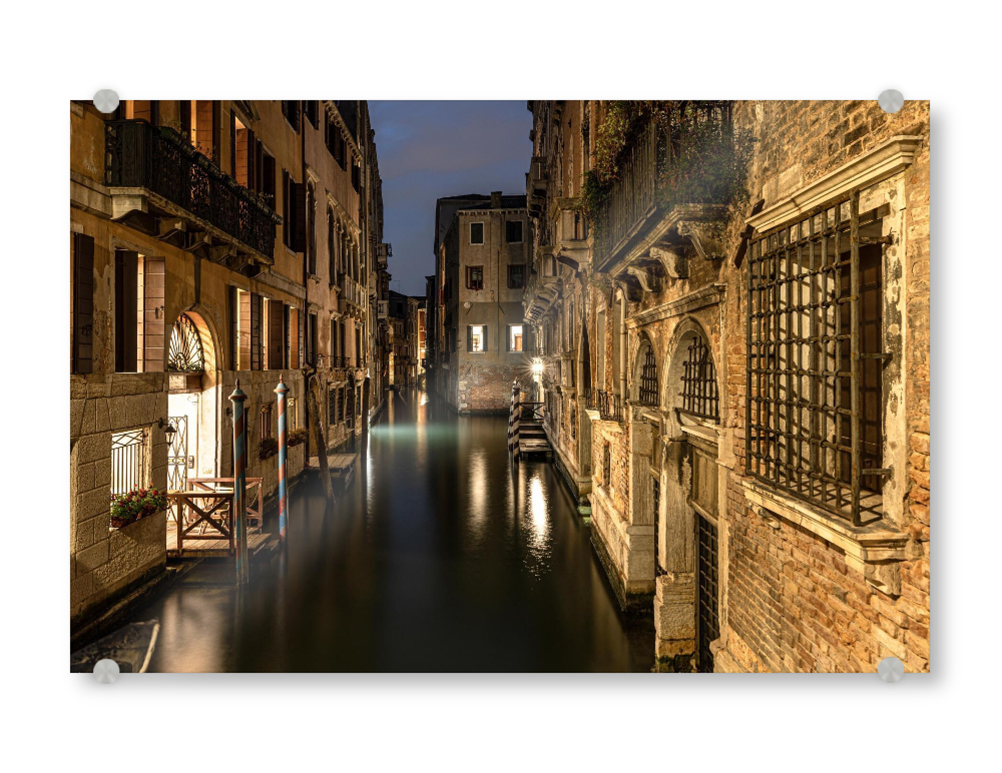 Acrylglasbild "Venezianischer Kanal bei Nacht" artboxONE - Städte,Reise,Architektur