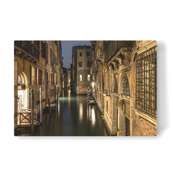 Leinwandbild "Venezianischer Kanal bei Nacht" artboxONE - Städte,Reise,Architektur