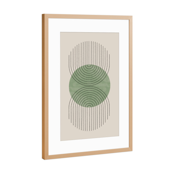 Poster mit Rahmen Kupfer "Green Point" artboxONE - Abstrakt,Geometrie