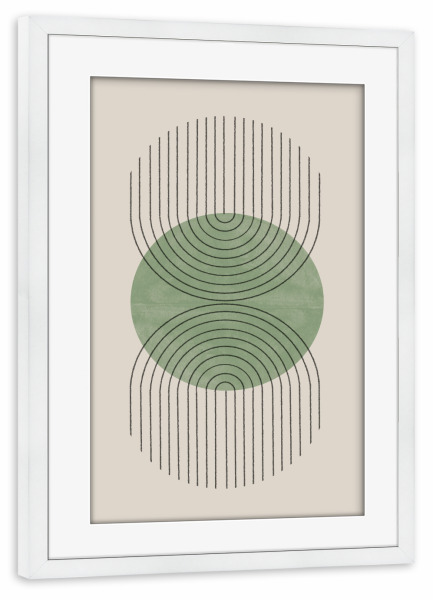 Poster mit Rahmen weiß "Green Point" artboxONE - Abstrakt,Geometrie