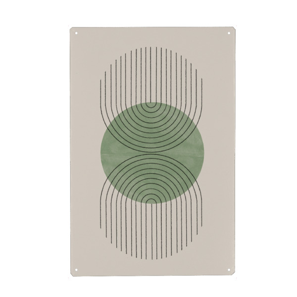 Metall Poster "Green Point" artboxONE - Abstrakt,Geometrie - Arch,Green,Mid century,Abstract,Abstrakt,Formen,Geometrie,Geometry,Circles,Kreise,Forms