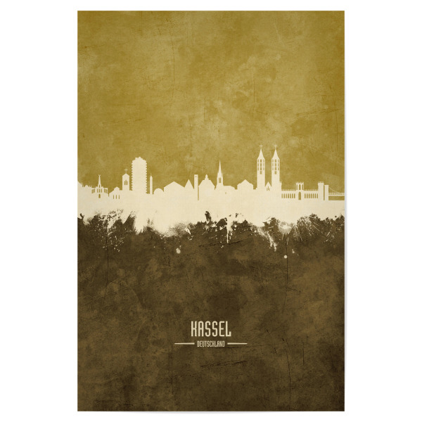 Poster 30x20 cm "Kassel Germany Skyline Brown" artboxONE - Städte