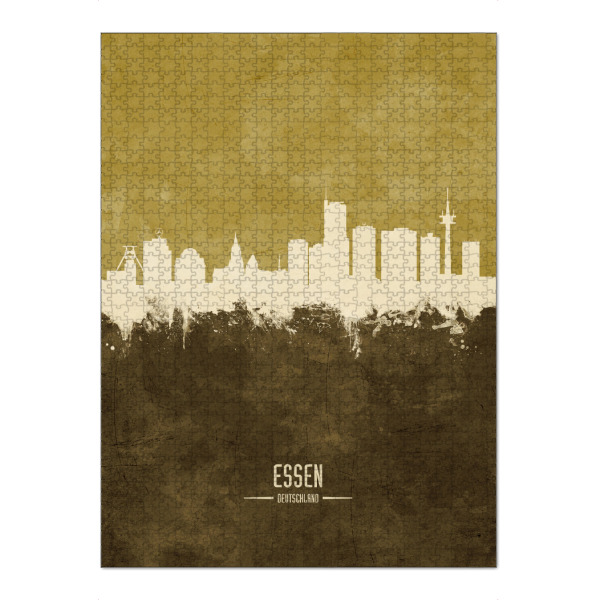 Puzzle Ravensburger "Essen Germany Skyline Brown" artboxONE - Städte