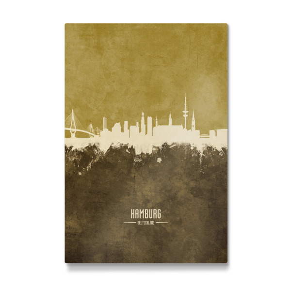 Galerie-Print "Hamburg Germany Skyline Brown" 30x20 cm artboxONE