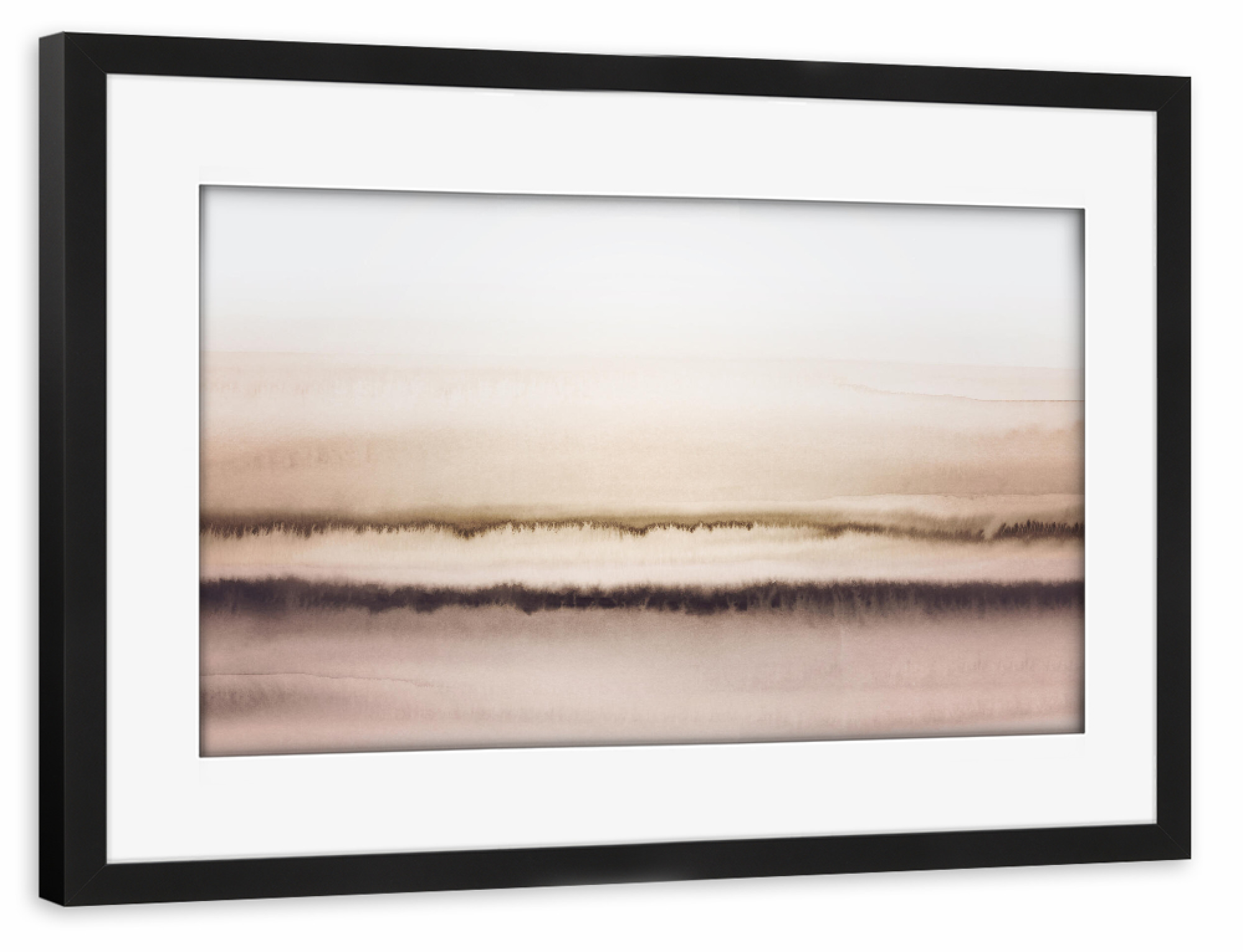 Poster mit Rahmen schwarz "Earthy Abstract Watercolour" artboxONE - Abstrakt