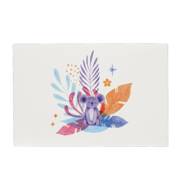 Metall Poster "Fantom Fifi Art-Cool Koala" artboxONE - Natur,Floral,Für Kinder,Tiere