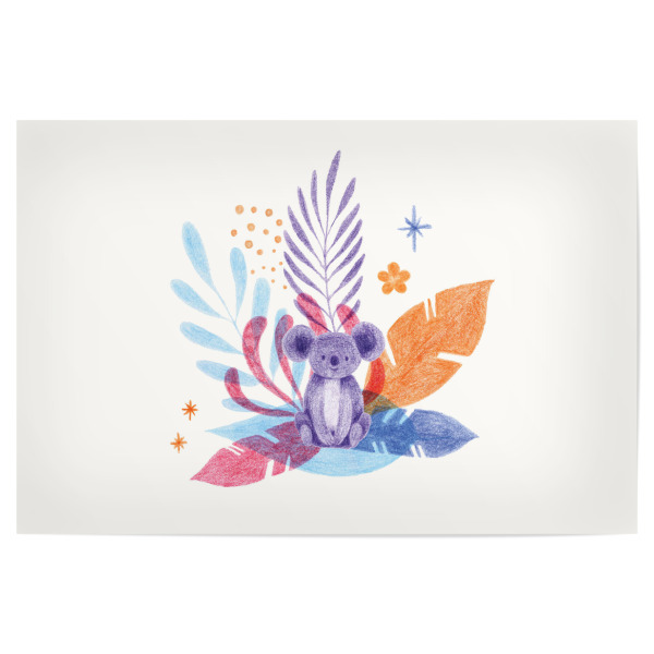 Poster "Fantom Fifi Art-Cool Koala" artboxONE - Natur,Floral,Für Kinder,Tiere