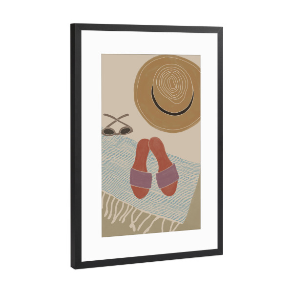 Poster mit Rahmen Schwarz (Metallic) "Kunga - Am Strand Accessoires" artboxONE - Natur,Reise,Reise / Strand und Meer,Fashion