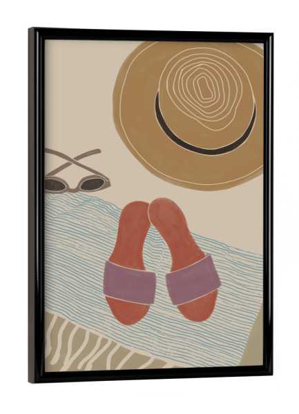 Poster mit schwarzem Rahmen "Kunga - Am Strand Accessoires" artboxONE - Natur,Reise,Reise / Strand und Meer,Fashion