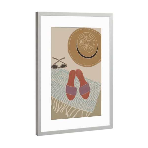 Poster mit Rahmen Silber "Kunga - Am Strand Accessoires" artboxONE - Natur,Reise,Reise / Strand und Meer,Fashion