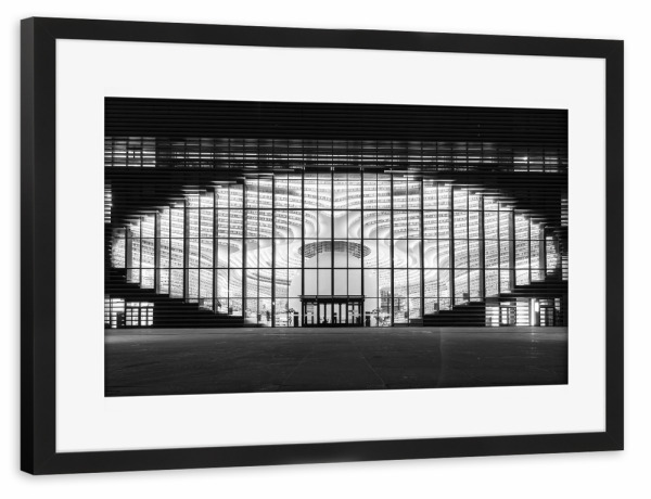 Poster mit Rahmen schwarz "Tianjin Libary" artboxONE - Städte,Reise,Schwarzweiß,Architektur,Reise / Asien