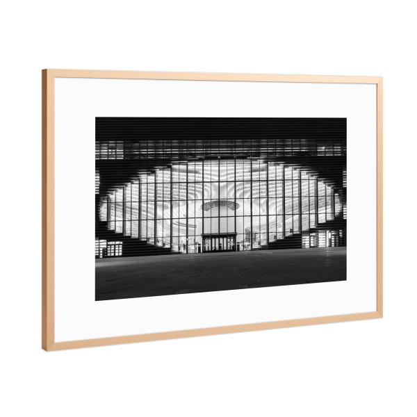 Poster mit Rahmen Kupfer "Tianjin Libary" artboxONE - Städte,Reise,Schwarzweiß,Architektur,Reise / Asien