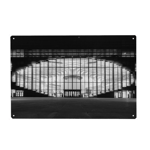 Metall Poster "Tianjin Libary" artboxONE - Städte,Reise,Schwarzweiß,Architektur,Reise / Asien