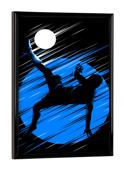 Poster mit schwarzem Rahmen "Kicking from chilena" artboxONE - Sport / Fußball - Football,Soccer,Team,Ballon,Sport,Ball,Gym,Training