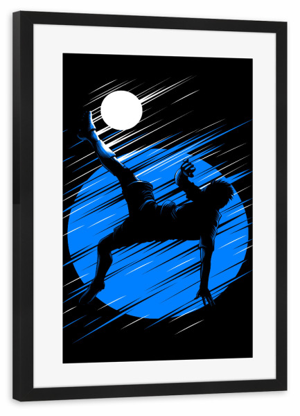 Poster mit Rahmen schwarz "Kicking from chilena" artboxONE - Sport / Fußball - Football,Soccer,Team,Ballon,Sport,Ball,Gym,Training