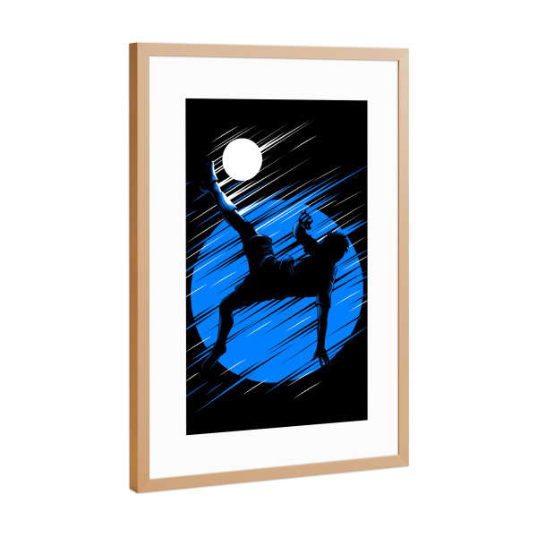 Poster mit Rahmen Kupfer "Kicking from chilena" artboxONE - Sport / Fußball - Football,Soccer,Team,Ballon,Sport,Ball,Gym,Training