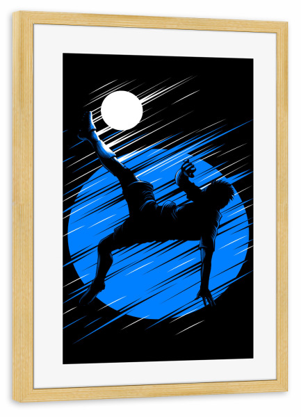 Poster mit Rahmen kiefer "Kicking from chilena" artboxONE - Sport / Fußball - Football,Soccer,Team,Ballon,Sport,Ball,Gym,Training