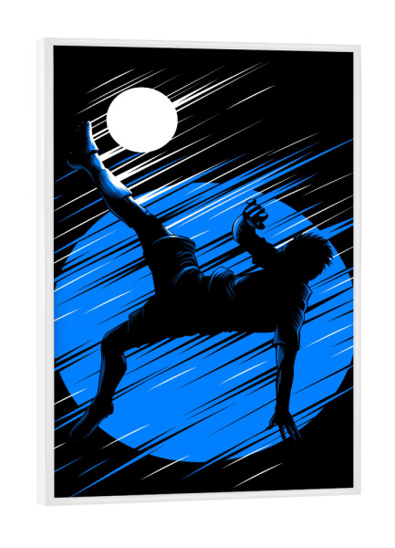 Poster mit weißem Rahmen "Kicking from chilena" artboxONE - Sport / Fußball - Football,Soccer,Team,Ballon,Sport,Ball,Gym,Training