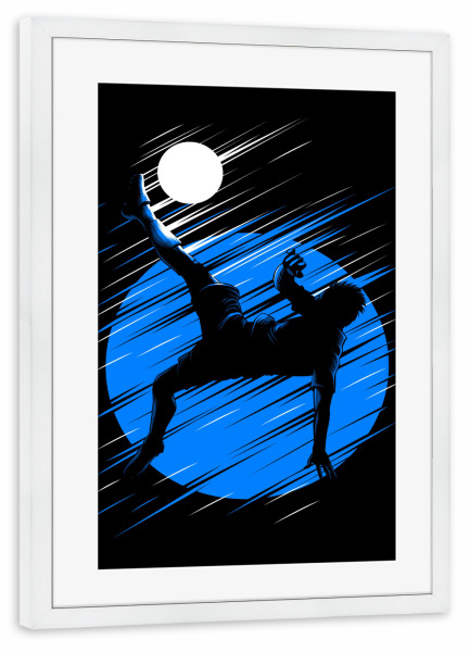 Poster mit Rahmen weiß "Kicking from chilena" artboxONE - Sport / Fußball - Football,Soccer,Team,Ballon,Sport,Ball,Gym,Training