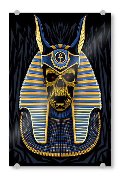 Acrylglasbild "Golden skull egyptian pharaoh" artboxONE - Comic - Pharaoh,Egypt,Egypten,Egyptian,Skull,ägypten,Comic