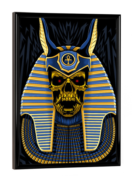Poster mit schwarzem Rahmen "Golden skull egyptian pharaoh" artboxONE - Comic - Pharaoh,Egypt,Egypten,Egyptian,Skull,ägypten,Comic
