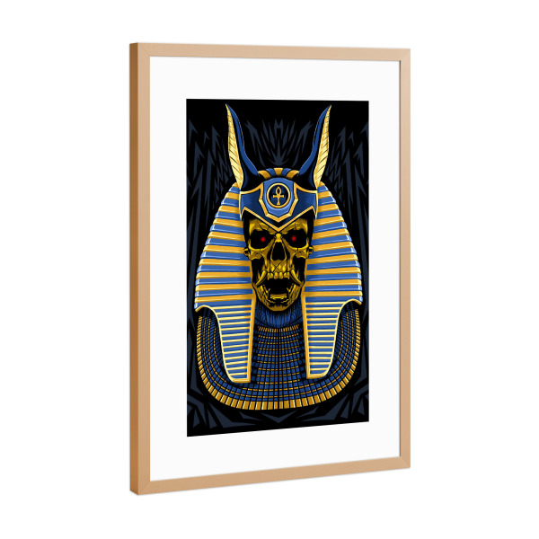 Poster mit Rahmen Kupfer "Golden skull egyptian pharaoh" artboxONE - Comic - Pharaoh,Egypt,Egypten,Egyptian,Skull,ägypten,Comic
