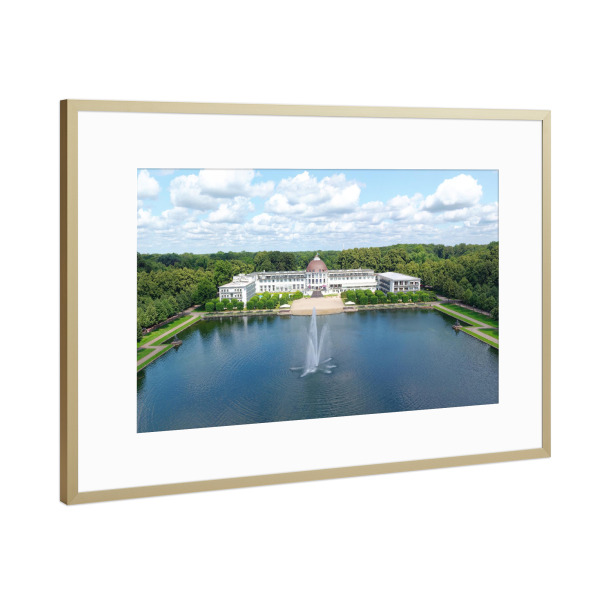 Poster mit Rahmen Gold "Bremen - Parkhotel , Fontäne" artboxONE - Städte,Reise,Architektur,Reise / Strand und Meer,Städte / Weitere