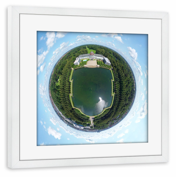 Poster mit Rahmen weiß "Bremen -Holler See, Parkhotel_high" artboxONE - Städte,Reise,Architektur,Reise / Länder,Städte / Weitere