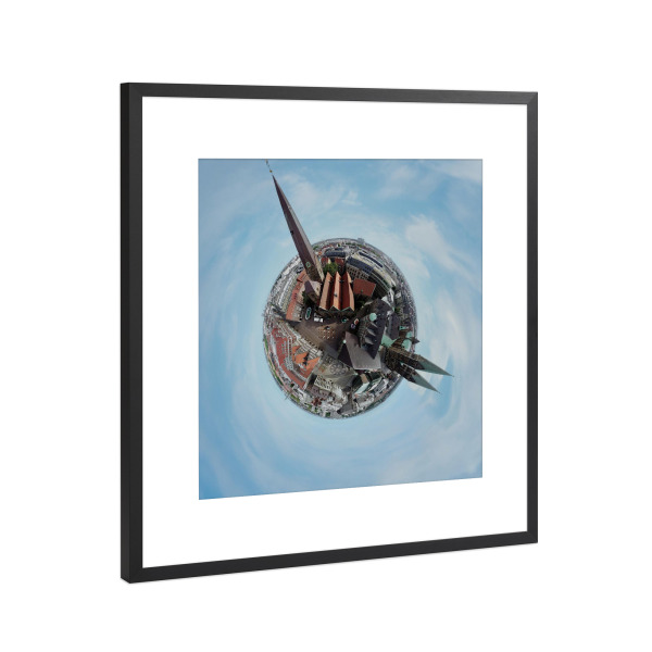 Poster mit Rahmen Schwarz (Metallic) "Bremen - Stadtmusikanten Platz" artboxONE - Städte,Reise,Architektur,Reise / Länder,Städte / Weitere