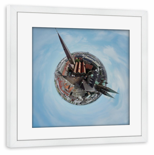 Poster mit Rahmen weiß "Bremen - Stadtmusikanten Platz" artboxONE - Städte,Reise,Architektur,Reise / Länder,Städte / Weitere