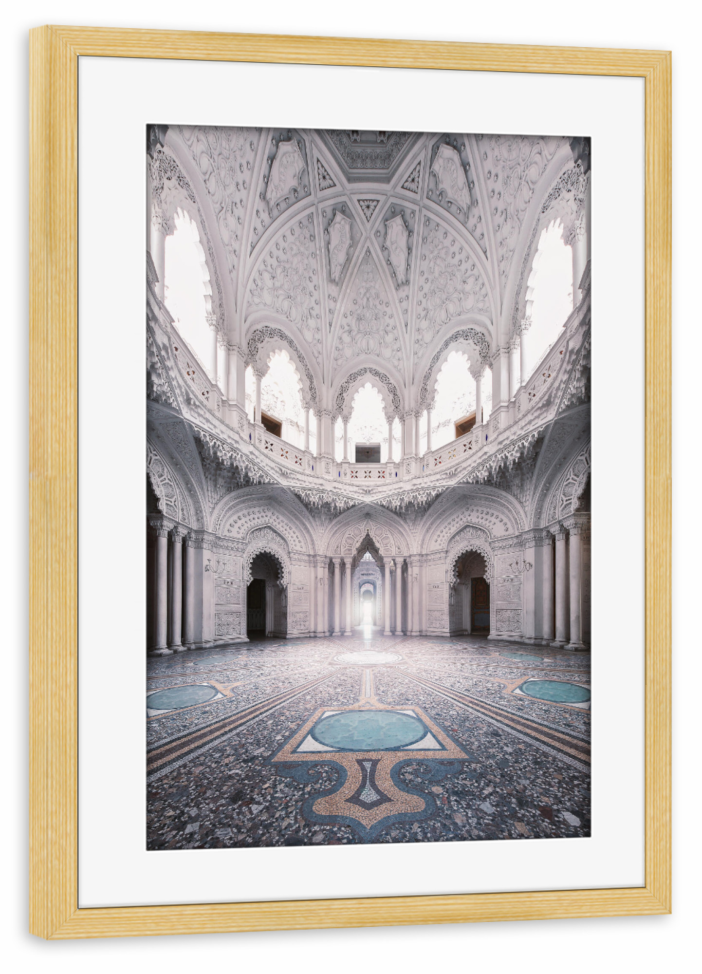 Poster mit Rahmen kiefer "The Hall of the Stars" artboxONE - Reise,Architektur,Buchstaben / L,Buchstaben / U
