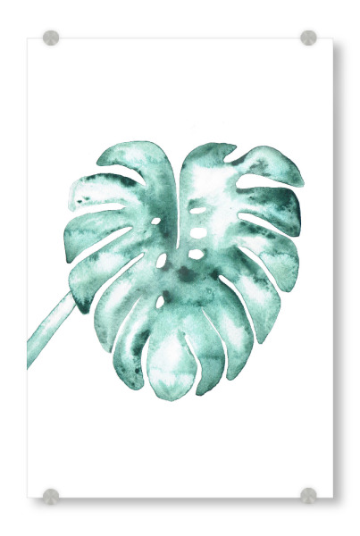 Acrylglasbild "Aquarell Monstera" artboxONE - Natur,Reise,Floral