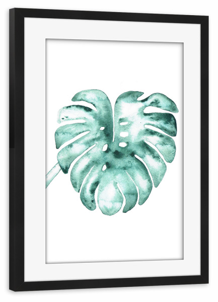 Poster mit Rahmen schwarz "Aquarell Monstera" artboxONE - Natur,Reise,Floral