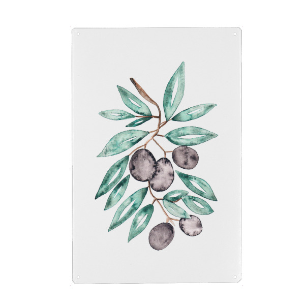 Metall Poster "Olive branch" artboxONE - Natur,Floral,Essen & Trinken,Essen & Trinken / Obst & Gemüse