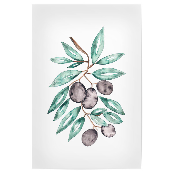 Poster "Olive branch" artboxONE - Natur,Floral,Essen & Trinken,Essen & Trinken / Obst & Gemüse