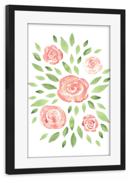 Poster mit Rahmen schwarz "Spring bloom" artboxONE - Natur,Floral,Abstrakt