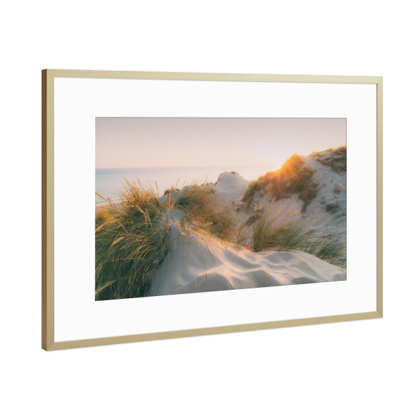 Poster mit Rahmen Gold "Düne in der Abendsonne" artboxONE - Natur,Reise / Strand und Meer