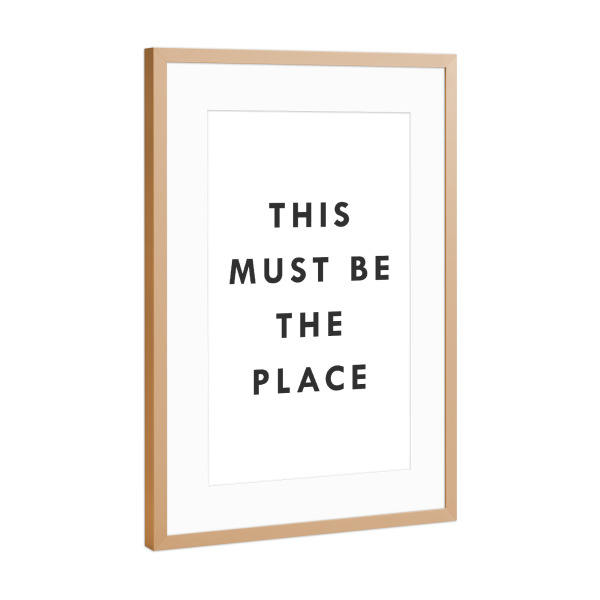 Poster mit Rahmen Kupfer "The Place" artboxONE - Typografie