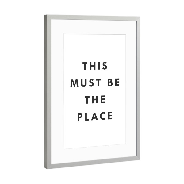 Poster mit Rahmen Silber "The Place" artboxONE - Typografie