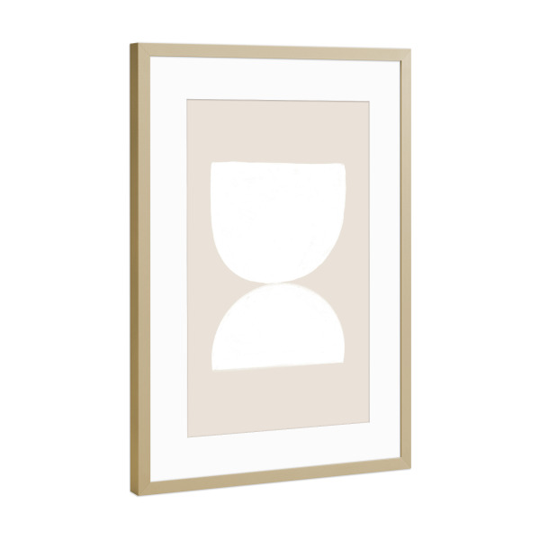 Poster mit Rahmen Gold "Rumi White" artboxONE - Abstrakt,Geometrie - Abstract,Abstrakt,Geometrie,Geometry,Formen,Forms,Boho
