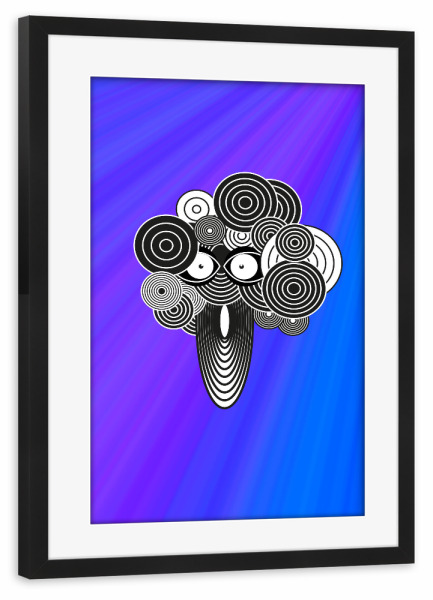 Poster mit Rahmen schwarz "Comic animal minimal panta fe" artboxONE - Tiere,Comic,Abstrakt,Geometrie,Streetart