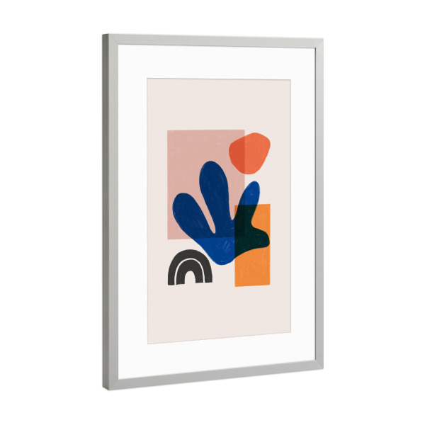 Poster mit Rahmen Silber "Boho Blue" artboxONE - Abstrakt,Geometrie - Geometrie,Geometry,Abstract,Abstrakt,Bunt,Colorful,Formen,Forms