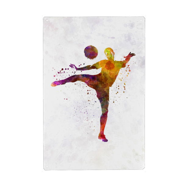 Holzbild "Soccer player in watercolor-m" artboxONE - Sport / Fußball