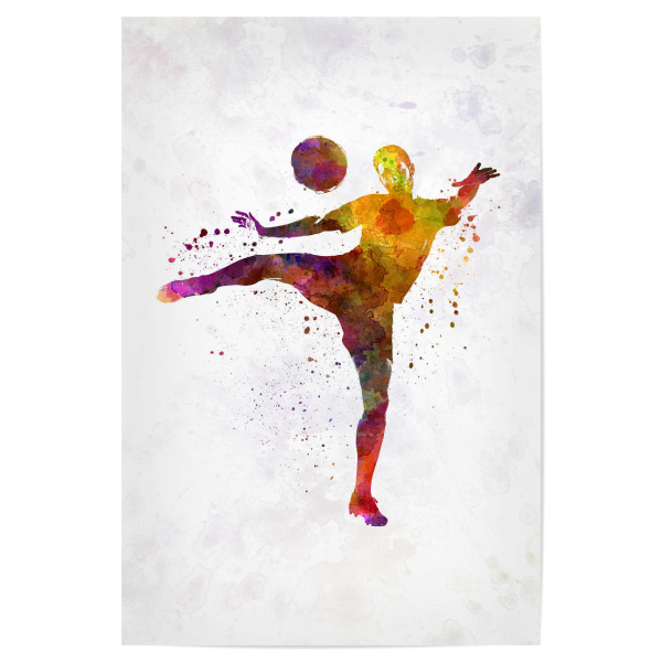Poster 30x20 cm "Soccer player in watercolor-m" artboxONE - Sport / Fußball